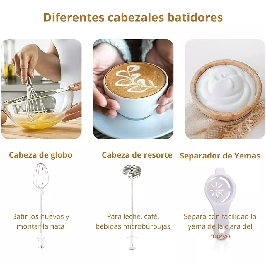 Batidor Manual Espumante De Leche Movedor Café Raf R.342 3