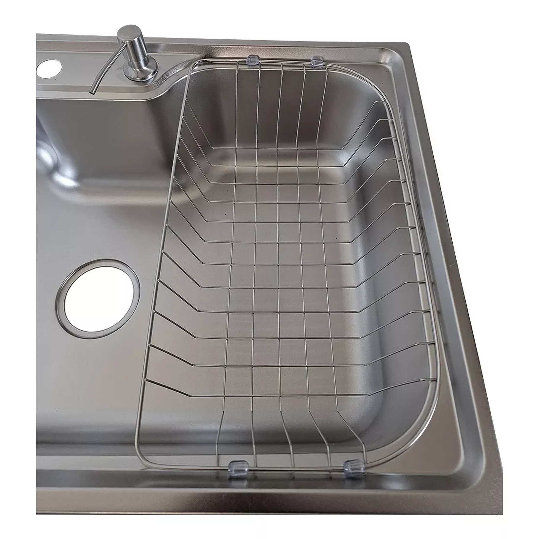 Lavaplatos 80x50 Cm Estilo Riñon, Marca Modern Space, Incluye Rejilla Y Dispensador De Jabon. 3