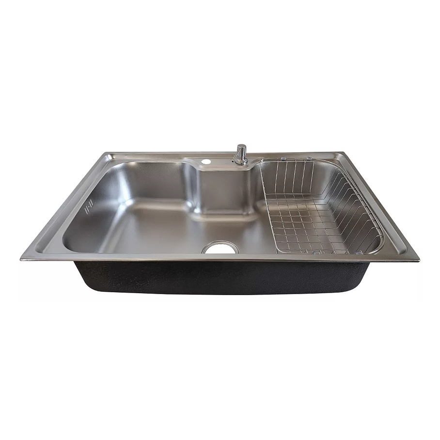 Lavaplatos 80x50 Cm Estilo Riñon, Marca Modern Space, Incluye Rejilla Y Dispensador De Jabon. 2