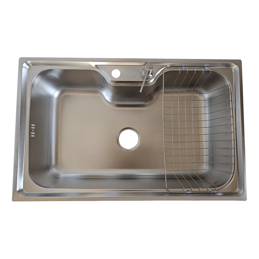 Lavaplatos 80x50 Cm Estilo Riñon, Marca Modern Space, Incluye Rejilla Y Dispensador De Jabon. 1