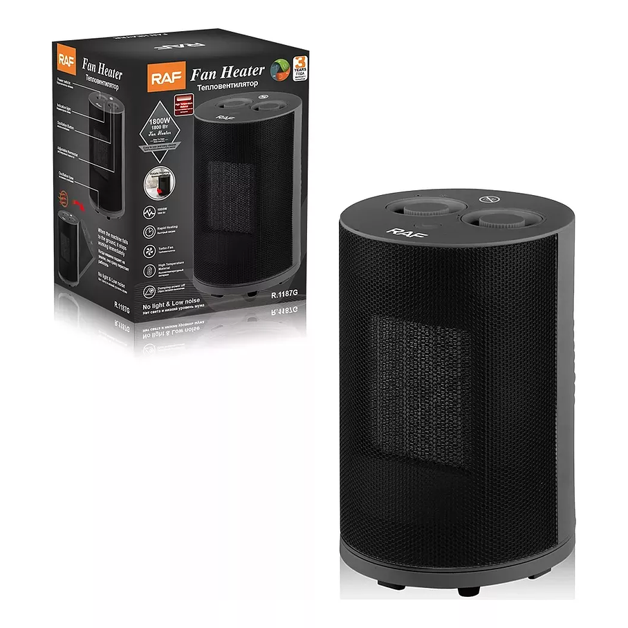 Calefactor Calentador Electrico Raf 1187b 1800w Portatil 1