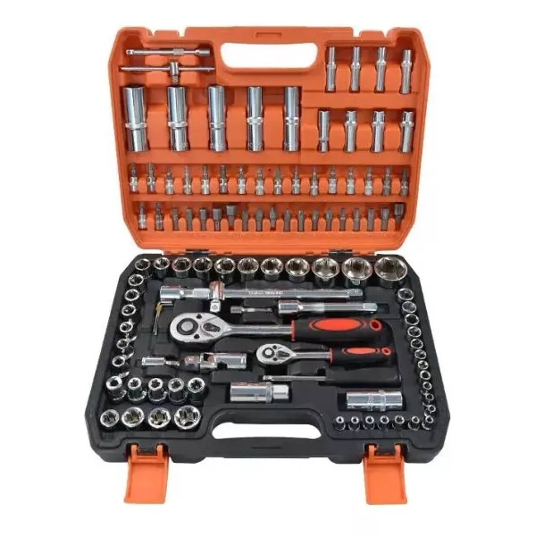 Kit de Herramientas Tecnopro 108 Piezas En Caja Transportadora Color Naranja 1