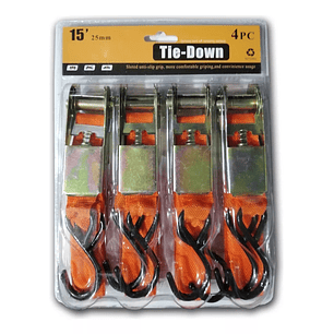 Set 4 Eslinga, Correa Amarre, Correa Plana, Linga 25mm 4mts