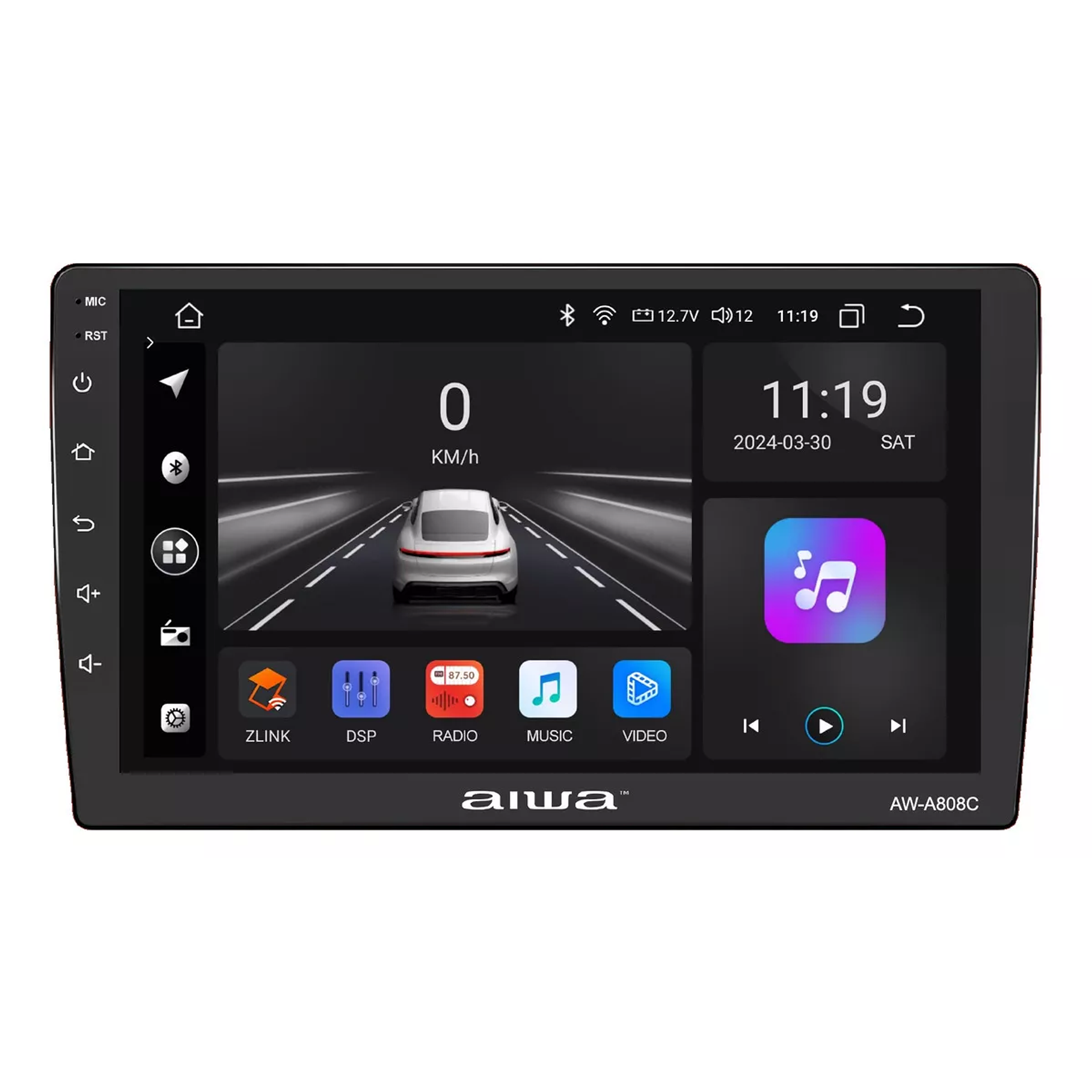 Radio Auto Android Aiwa 2 Din Hd 9'' 2gb Ram Wifi Aw-a808c Color Negro 1