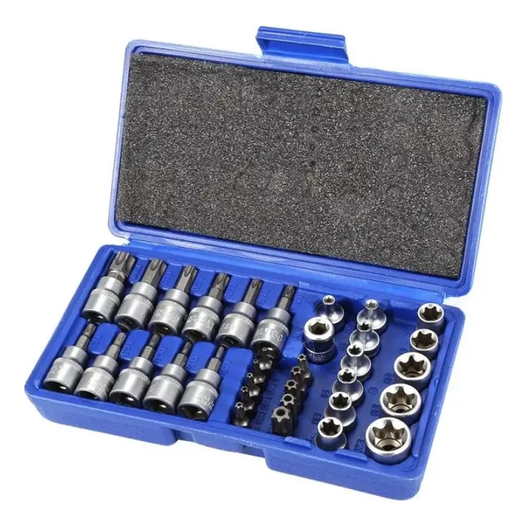 Juego Dados Torx Estrella 3/8 Hembra Macho 34 Pcs Crownman  1