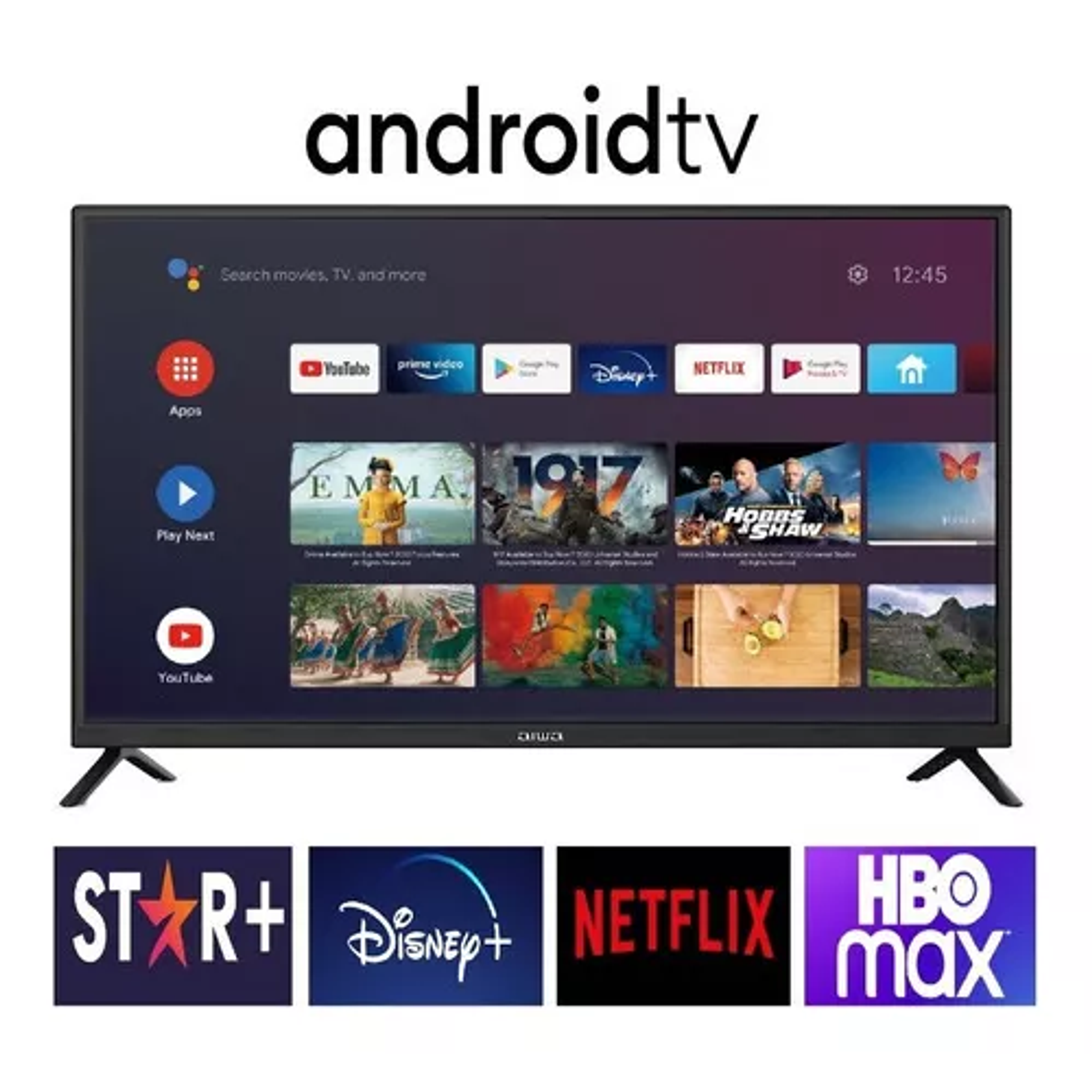 Smart Tv Android Hd Aiwa Bluetooth Google Assistant 32