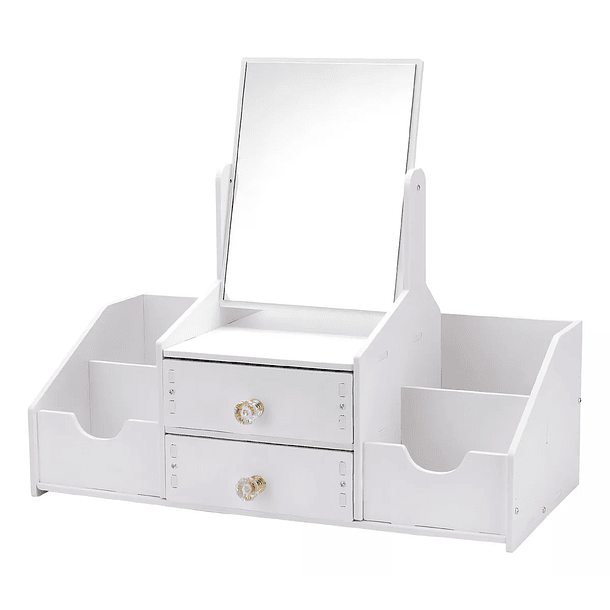 Cajón Con Espejo Y Repisa Organizadora De Joyero Cosméticos Madera 1