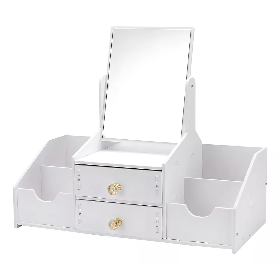 Cajón Con Espejo Y Repisa Organizadora De Joyero Cosméticos Madera 1