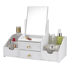 Cajón Con Espejo Y Repisa Organizadora De Joyero Cosméticos Madera 3