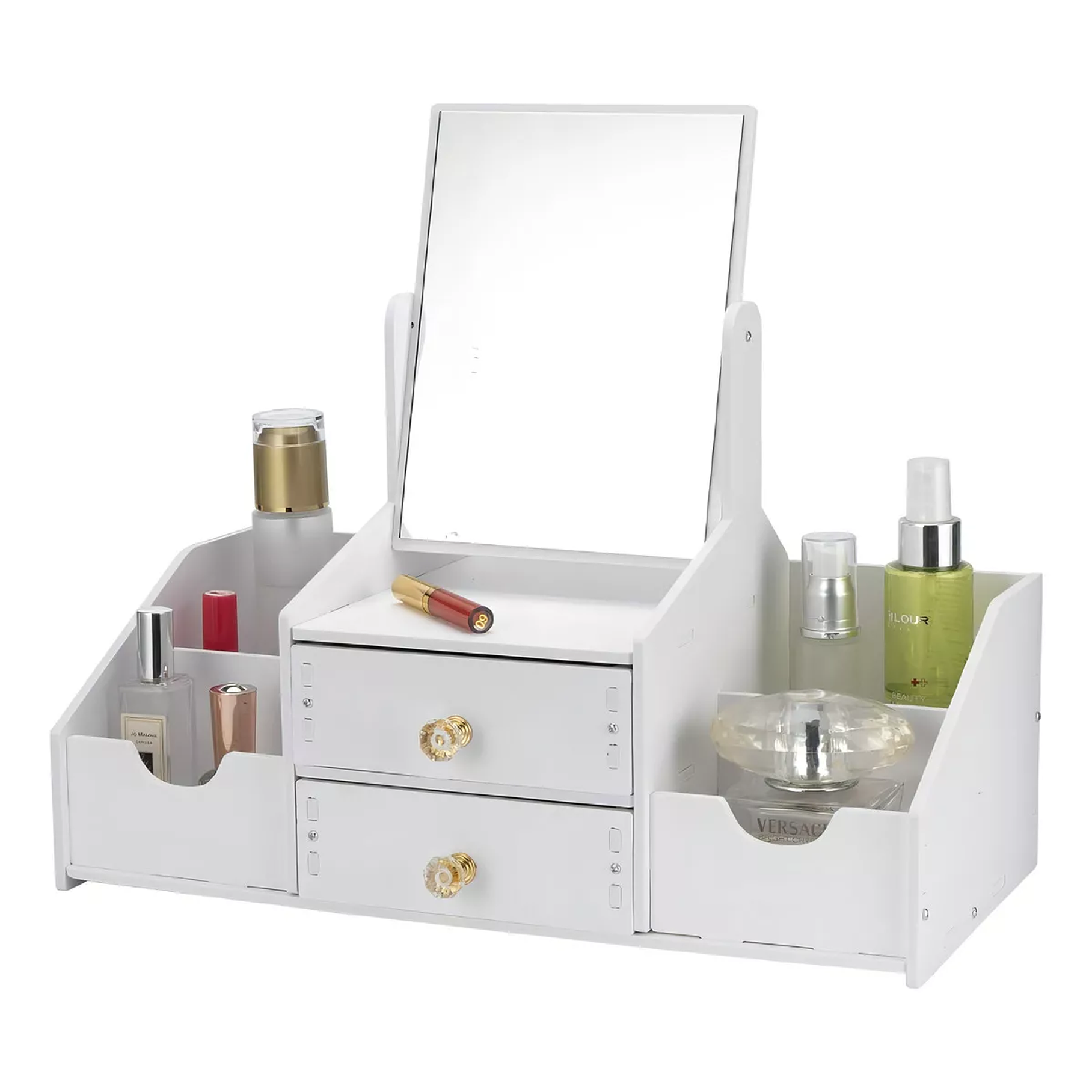 Cajón Con Espejo Y Repisa Organizadora De Joyero Cosméticos Madera 3