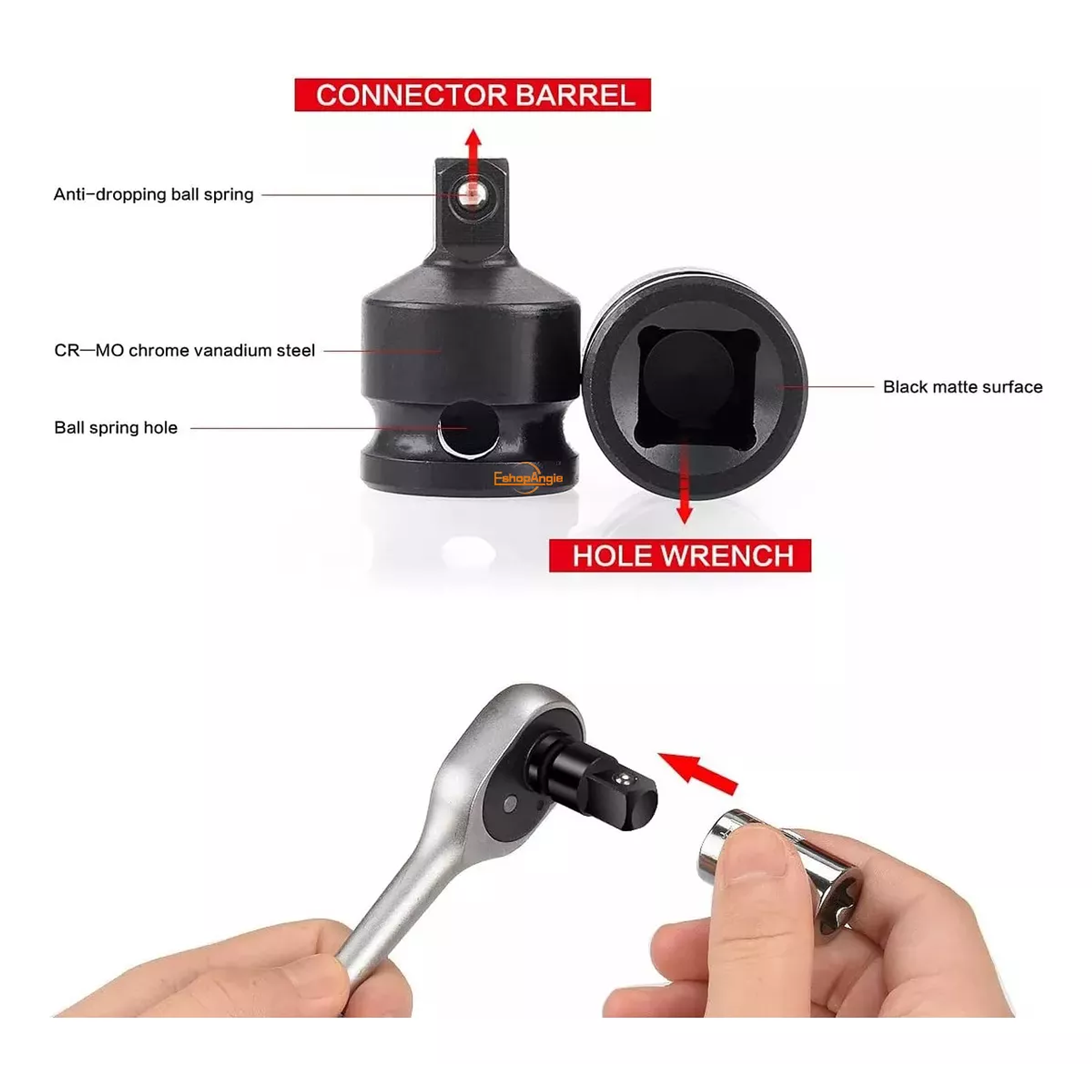 Juego De Dados Adaptador Y Reductor De Impacto 6 Pzas 6