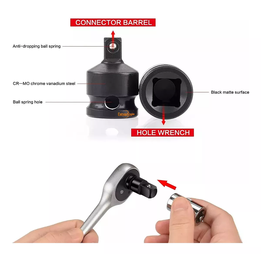 Juego De Dados Adaptador Y Reductor De Impacto 6 Pzas 6