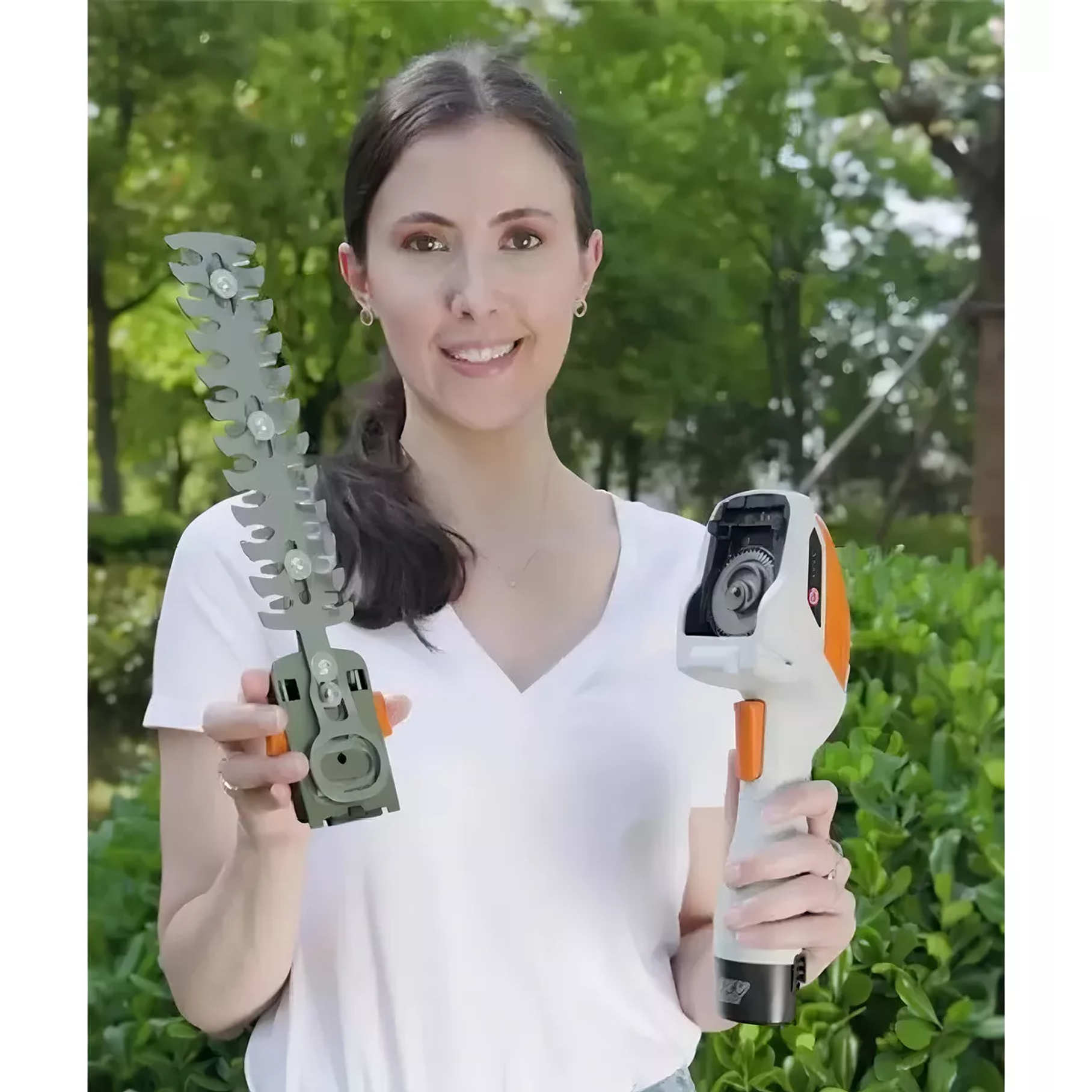 Podador Aparador De Arbusto Cerca Viva Arvore 2 Laminas 12v  5