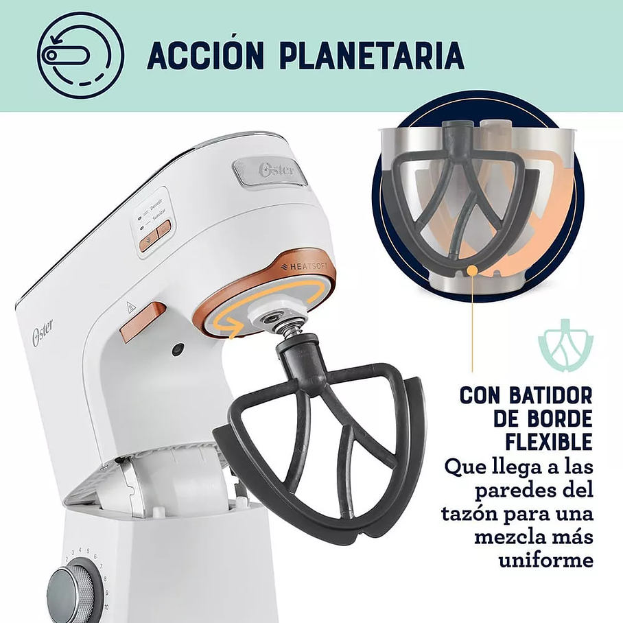 Batidora planetaria Oster® con tecnología Heatsoft™ FPSTSMPL4W Original 4