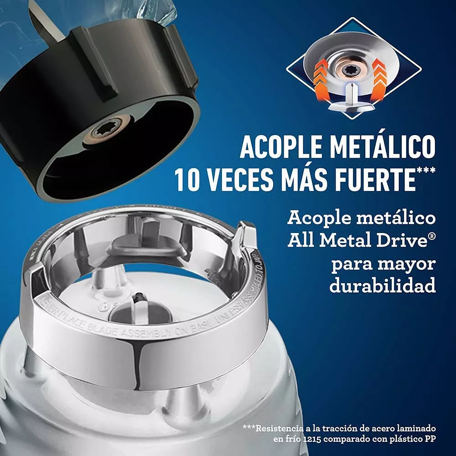 Licuadora clásica Oster® cromo con perilla ergonómica de 3 velocidades BLST4655 7