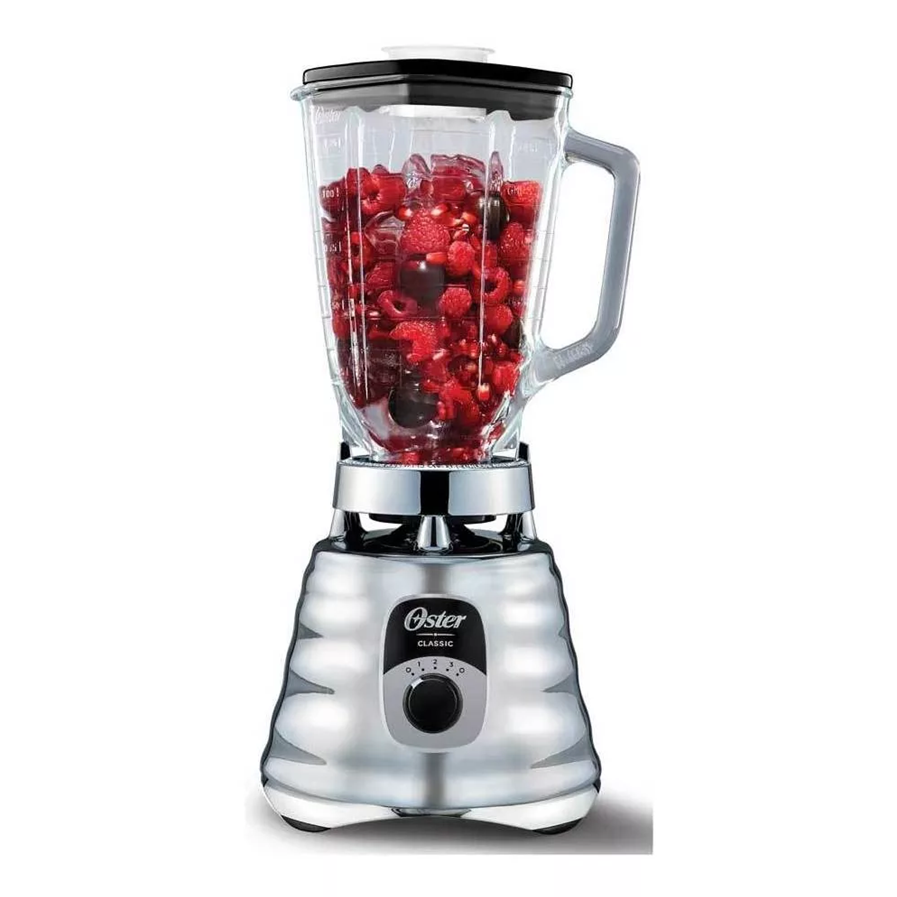 Licuadora clásica Oster® cromo con perilla ergonómica de 3 velocidades BLST4655 1