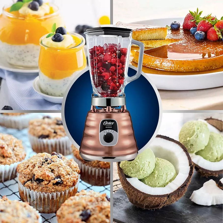  Licuadora clásica Oster® cobre con perilla ergonómica de 3 velocidades BLST4128 2