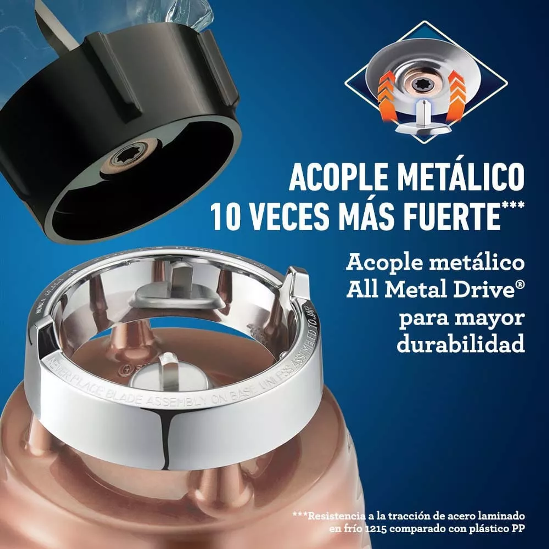  Licuadora clásica Oster® cobre con perilla ergonómica de 3 velocidades BLST4128 4