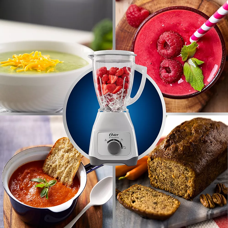 Licuadora Oster® Con Vaso De Vidrio Y Control De Perilla Bls Color Blanco 4