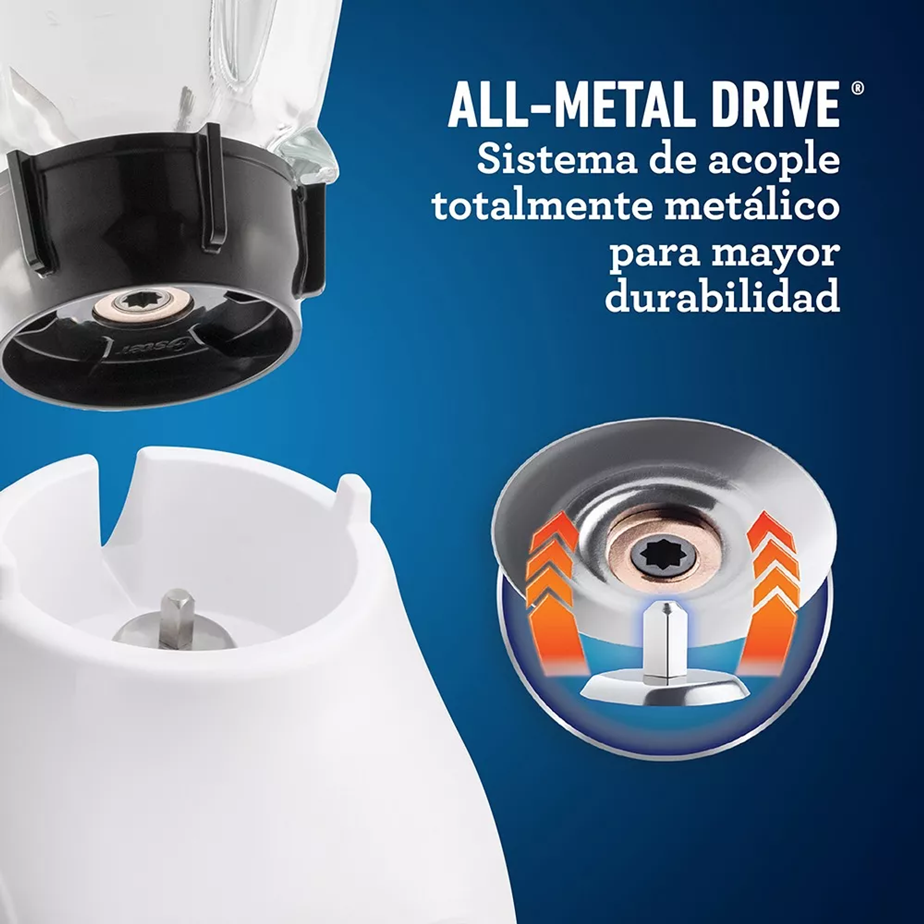 Licuadora Oster® Con Vaso De Vidrio Y Control De Perilla Bls Color Blanco 7