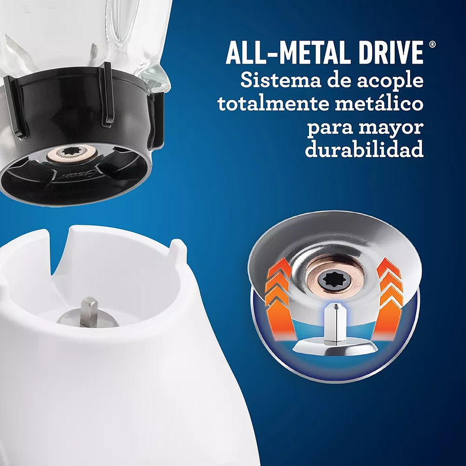 Licuadora Oster® Con Vaso De Vidrio Y Control De Perilla Bls Color Blanco 7