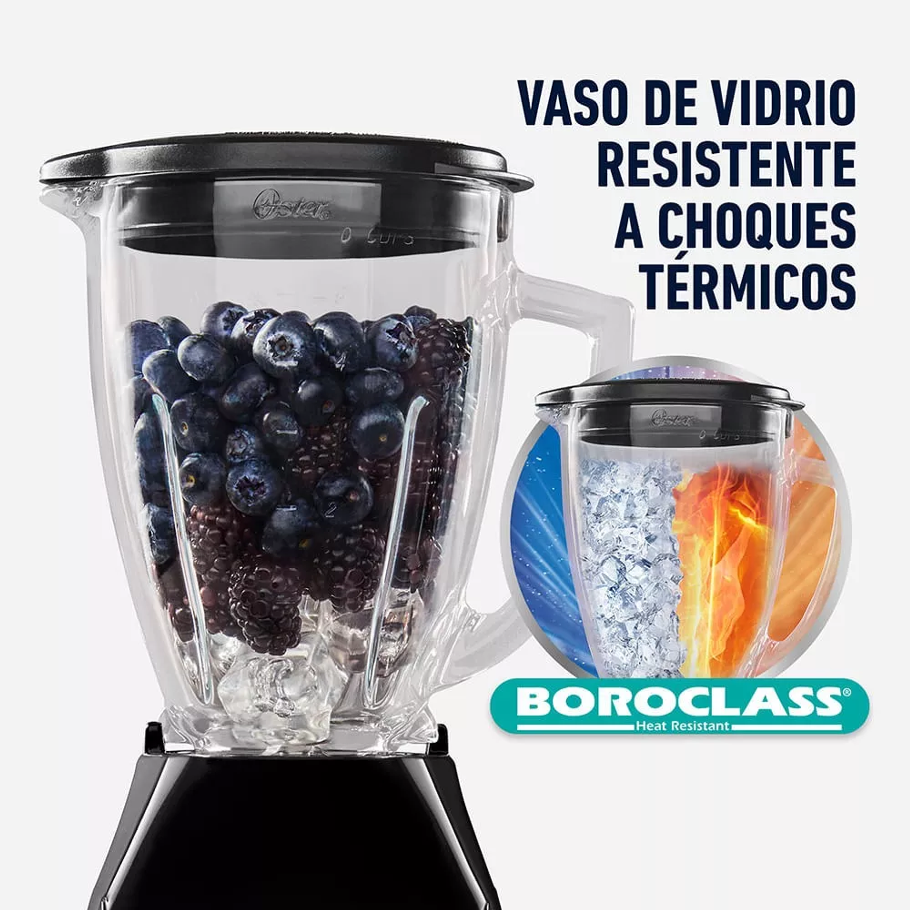 Licuadora Oster® 2 velocidades más pulso y vaso de vidrio BLSTKAGBPB 6