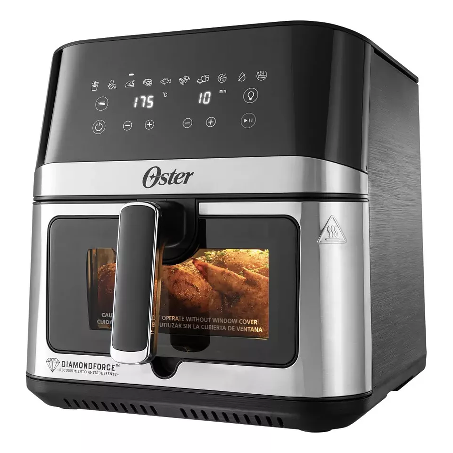 Oster® Freidora de Aire Digital, Recubrimiento Oster® DiamondForce, 7.5L de Capacidad, 10 Programas Automáticos, CKSTAF75WDSSDF 1