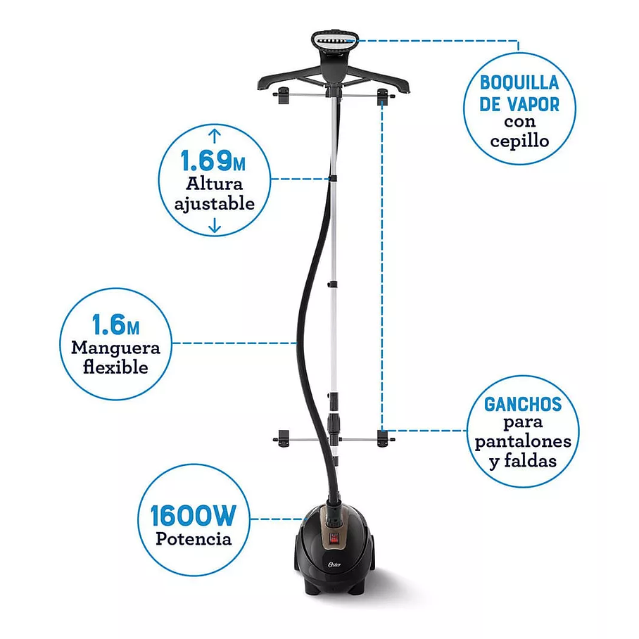 Vaporizador de prendas Oster® con gancho para pantalón GCSTGS7000 8
