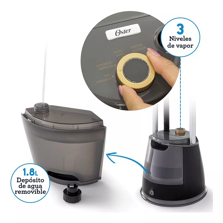 Vaporizador de prendas Oster® con tabla de soporte GCSTGS7050 5