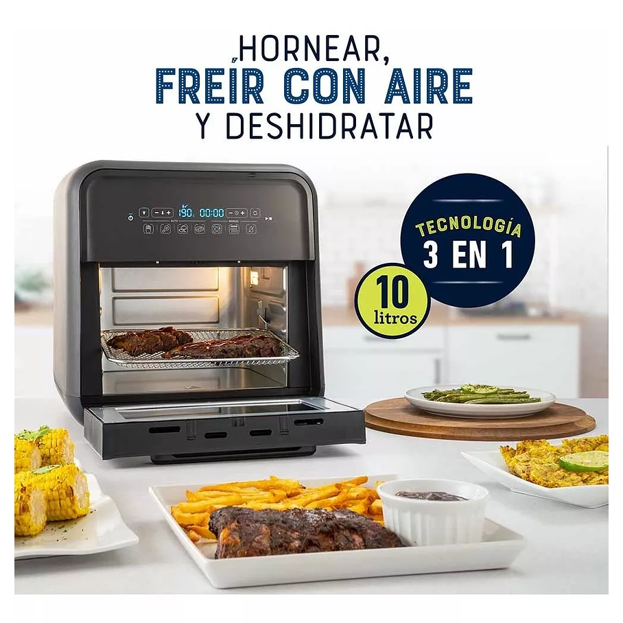 Súper freidora de aire Oster® 10 litros CKSTAFOV3 Color Negro 220V Multifuncional 3