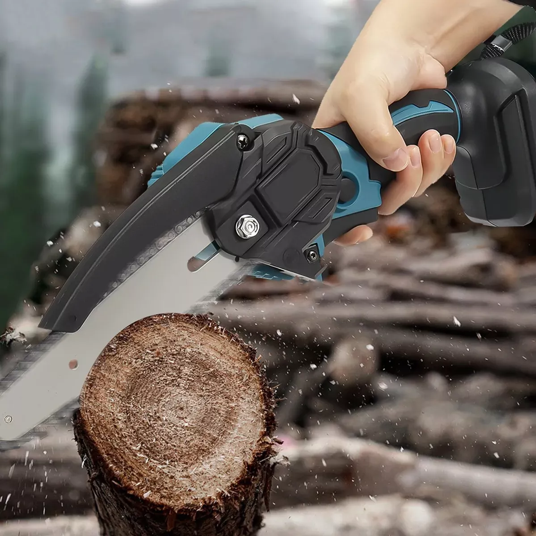 Cortadora De Pasto + Mini Moto Sierra Kit Inalámbrico 2 En 1 3