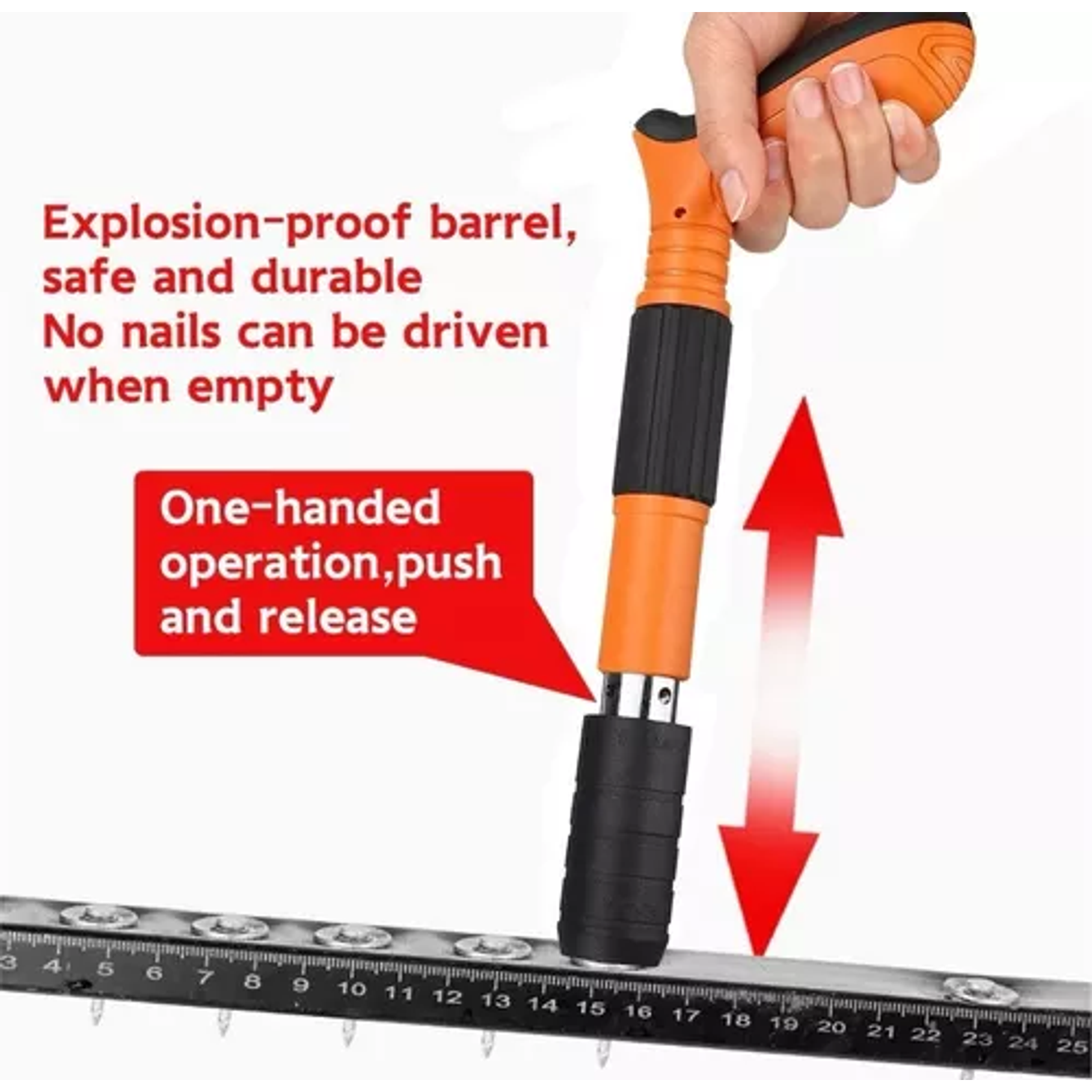 Pistola De Clavos Descarga Automatica Ajustable Y De Acero 7