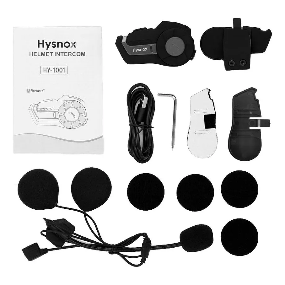 Intercomunicador Para Casco De Moto Hysnox Hy-1001 800 Mts 6