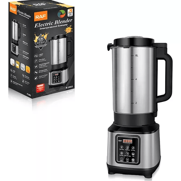 Licuadora Juguera Industrial De 6 Litros 1500w R.2883 Color Plateado Raf 1