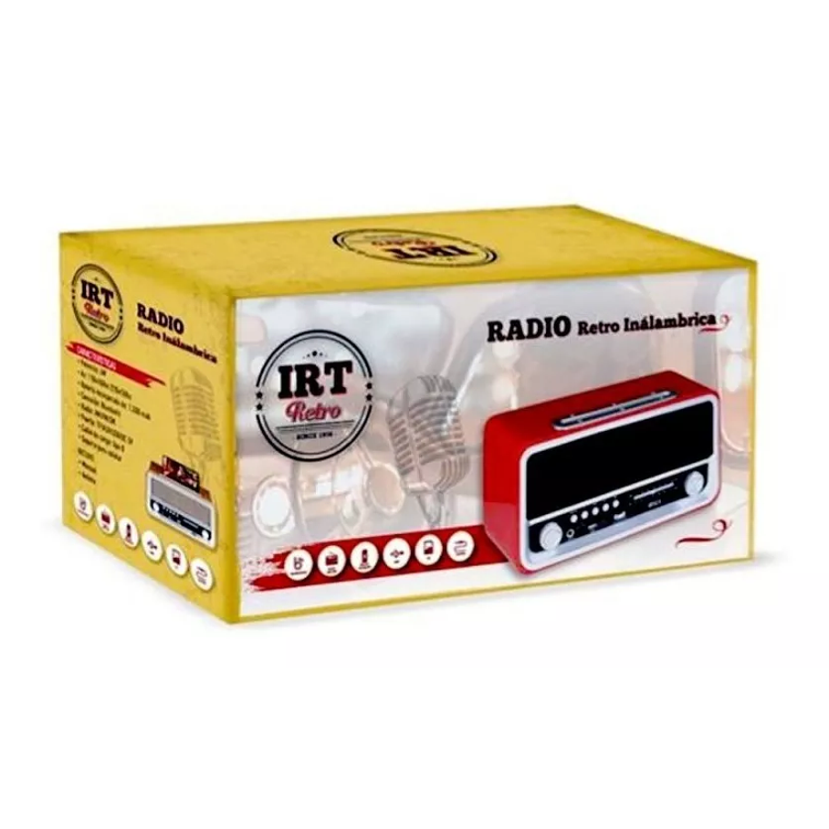 Radio Bluetooth Portátil Retro Irt Usb Am Fm Rojo Fx Vintage 3