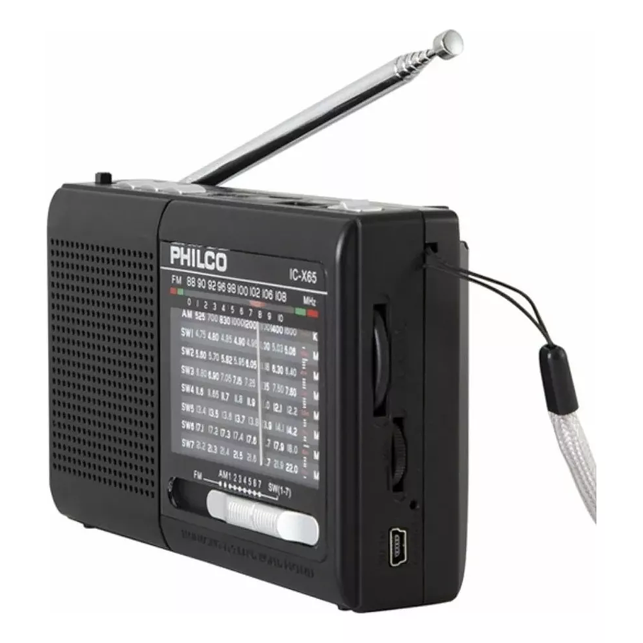 Radio Portatil Philco Ic-x65 Multibandas Usb Color Negro 2