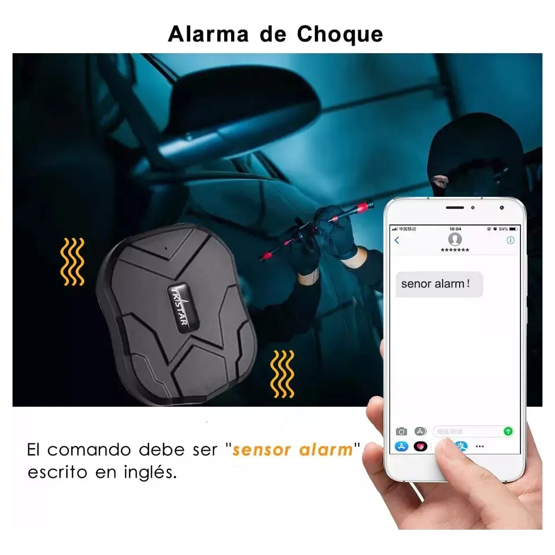 GPS Tk905 4g Tracker Impermeable 5000mah con imán para coche color negro 8