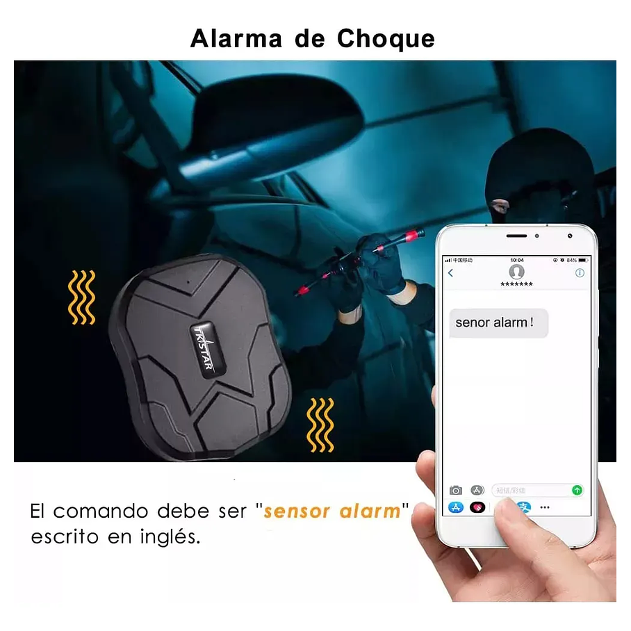 GPS Tk905 4g Tracker Impermeable 5000mah con imán para coche color negro 8