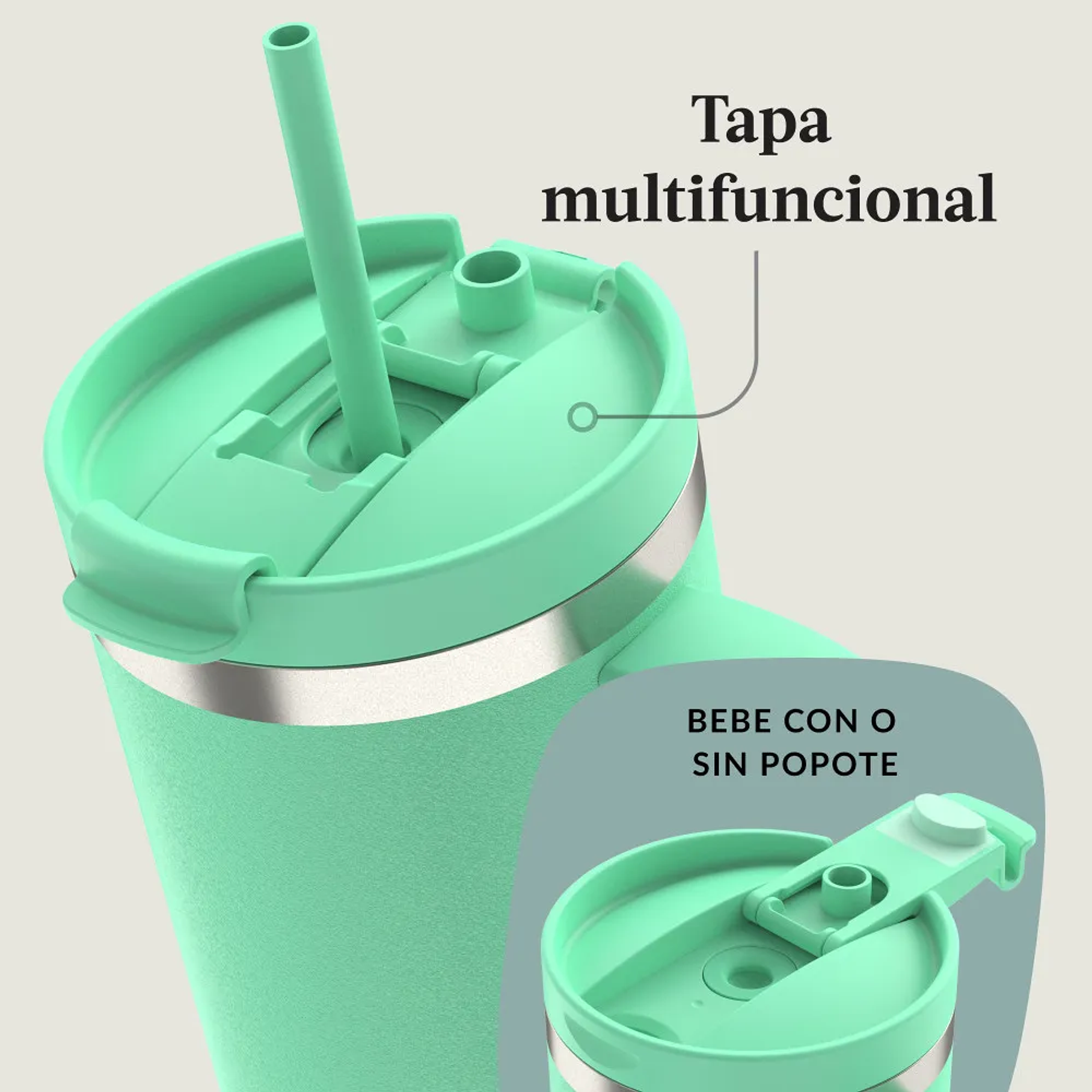 Botella Contigo Térmica Streetville 1180ml Reef Color Verde Claro 5