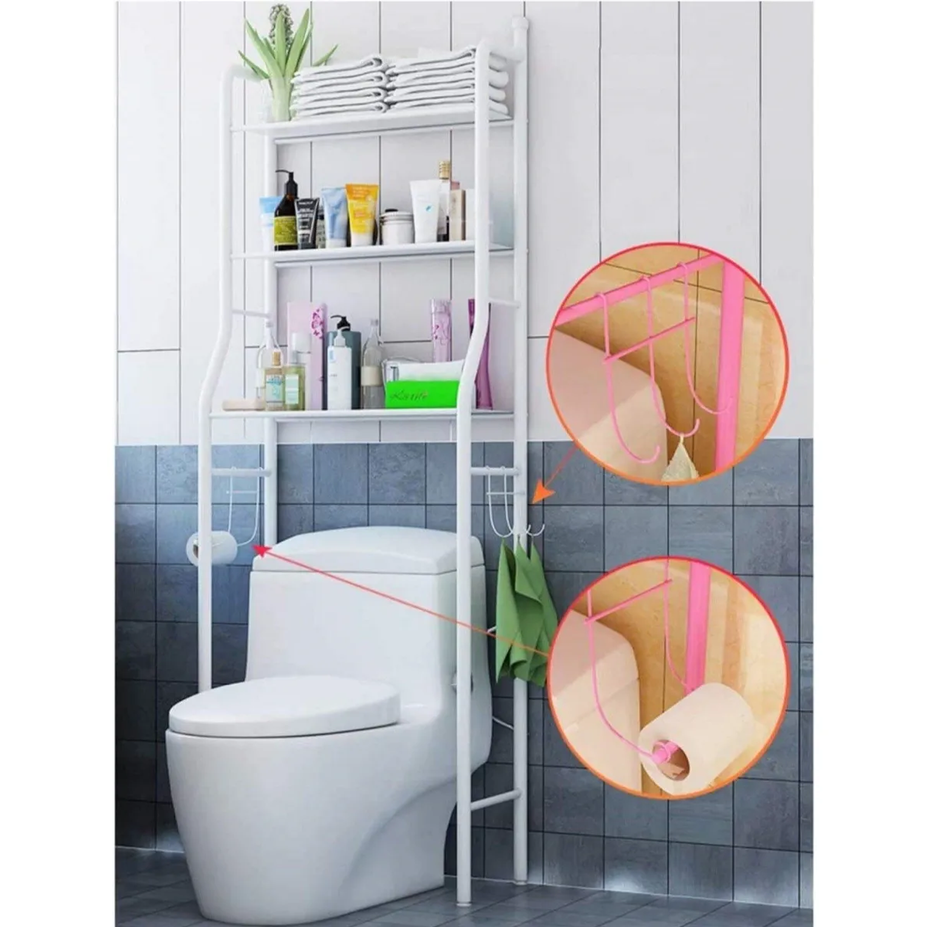 Estante De Baño Para Water  El Hogar Estable De 3 Capas Color Blanco 3