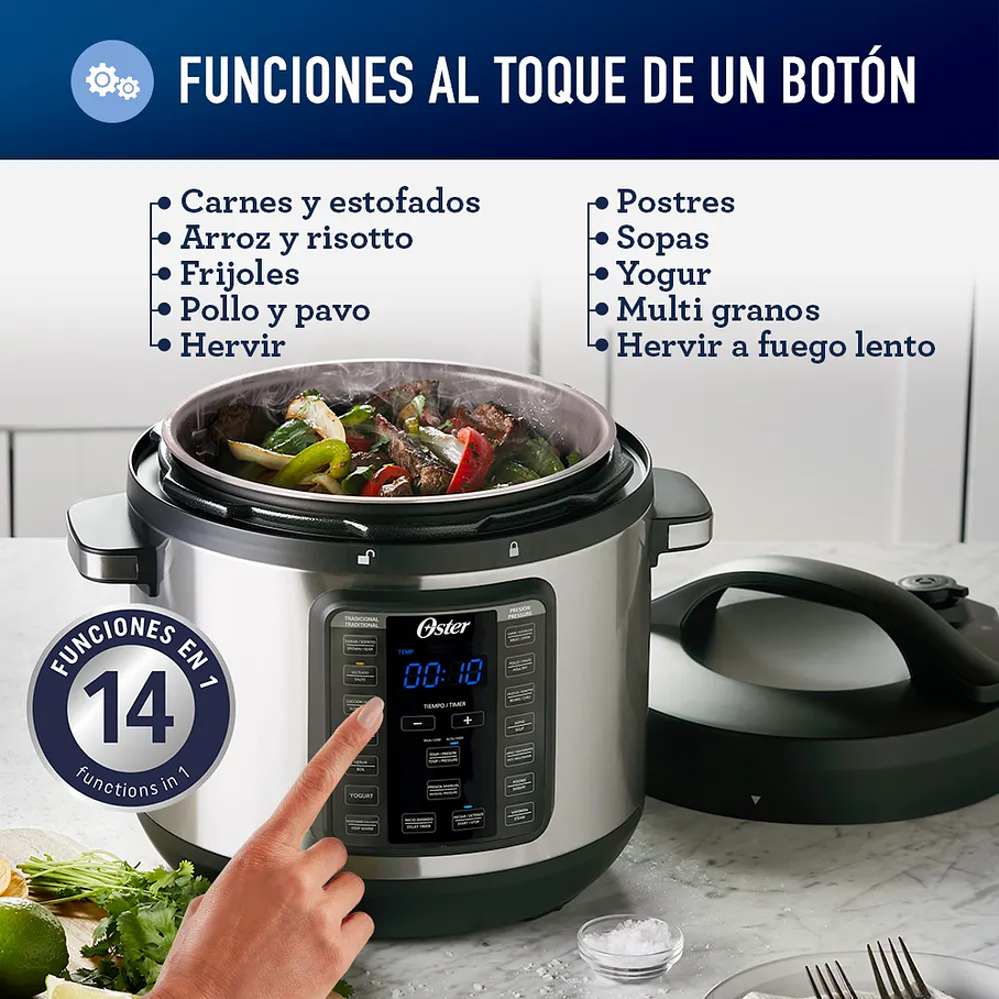 Olla Multi-olla rápida XL Oster® 7,5 litros con 14 funciones CKSTPCEC8801 3