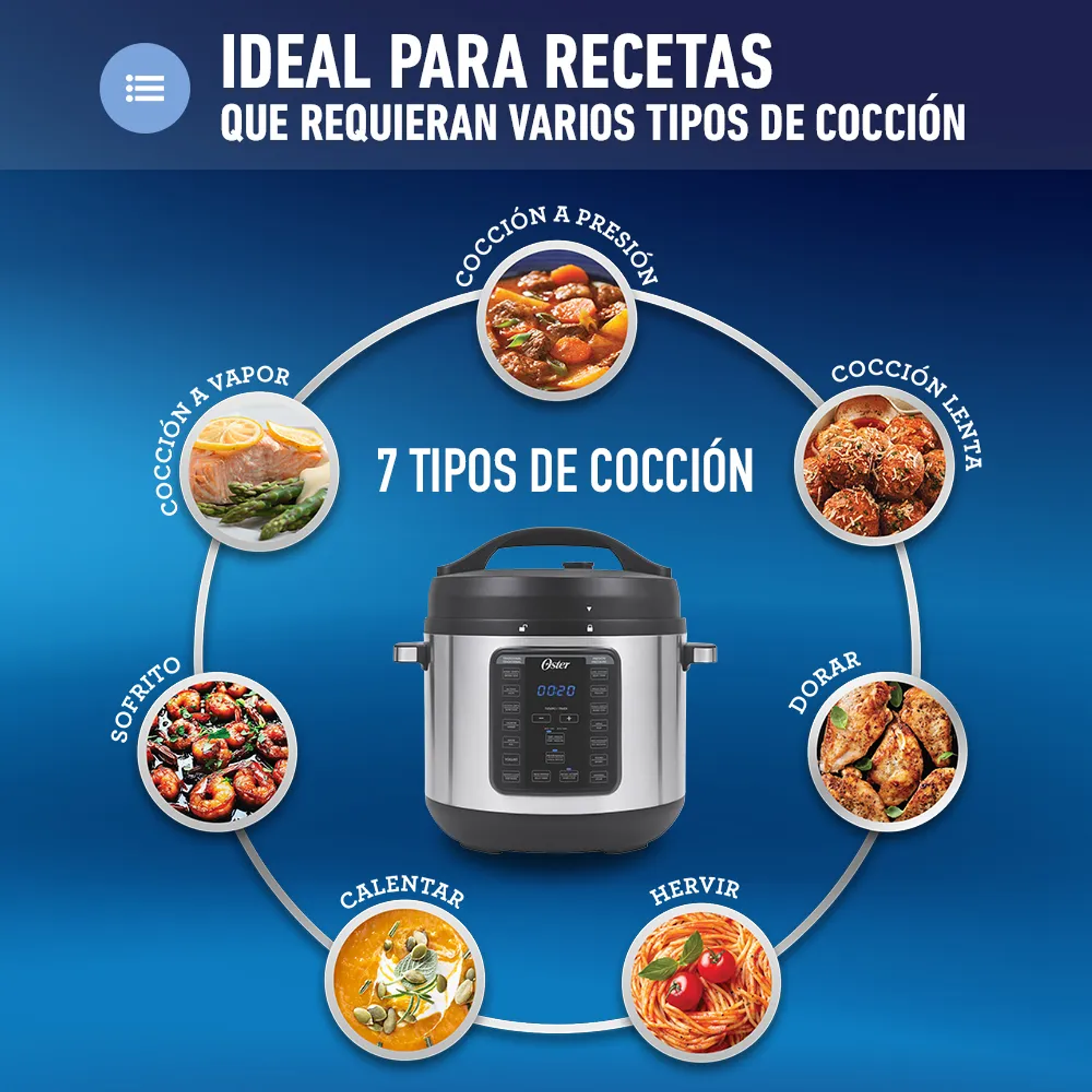 Olla Multi-olla rápida XL Oster® 7,5 litros con 14 funciones CKSTPCEC8801 4