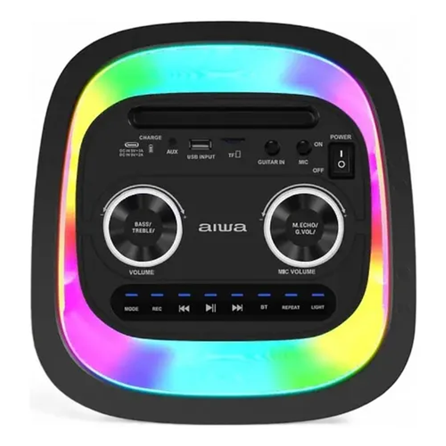 Parlante Aiwa Flame Line Negro Negro Bluetooth Portatil Aiwa Karaoke Tws 3