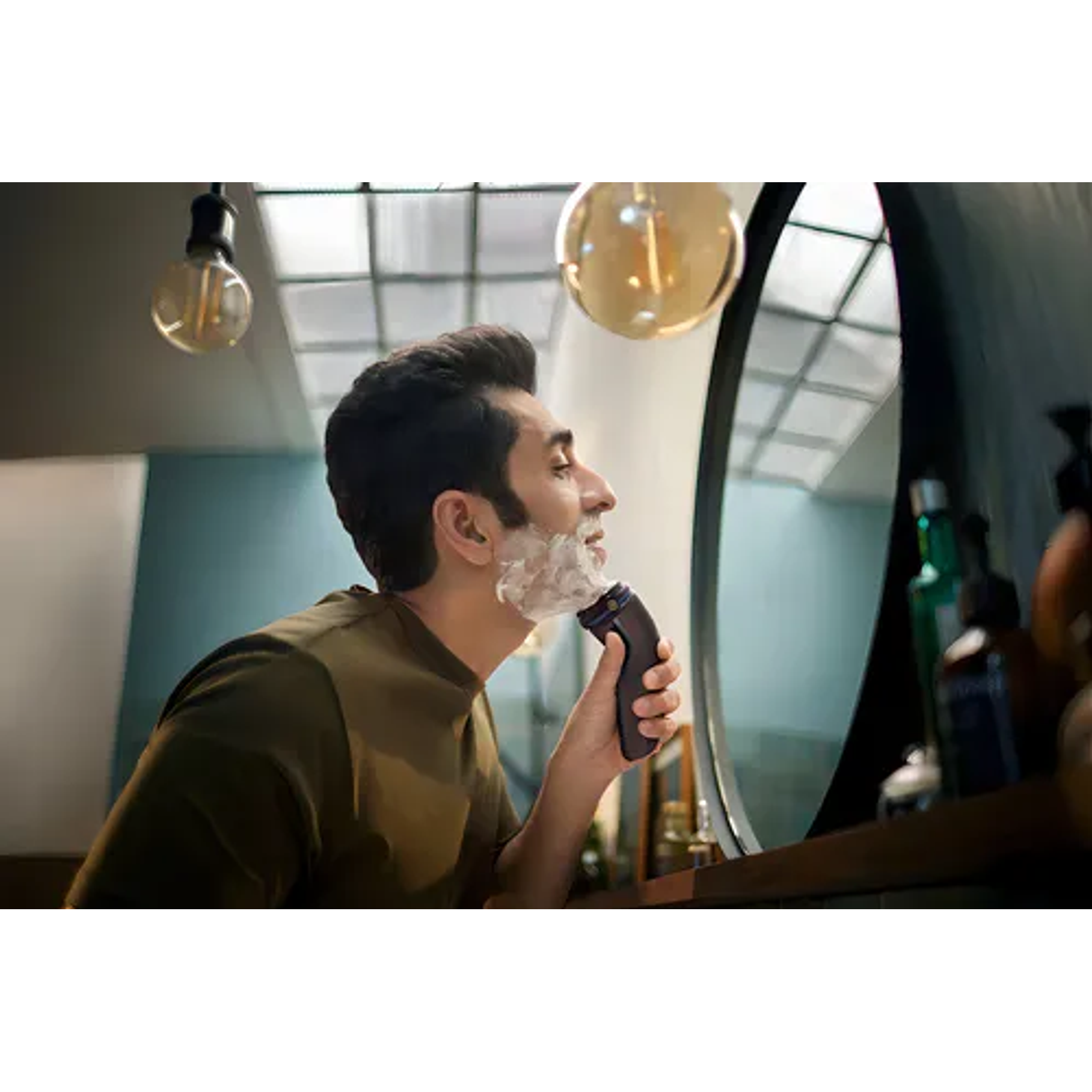 Máquina afeitadora Philips Shaver 3000 Series S3144/00 negra y celeste 220V 4