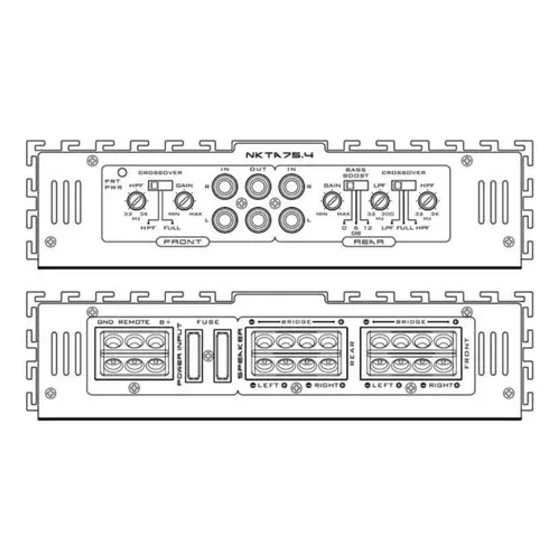 Amplificador Automotriz Gris Nakamichi De 1800 Vatios 4 Canales  3