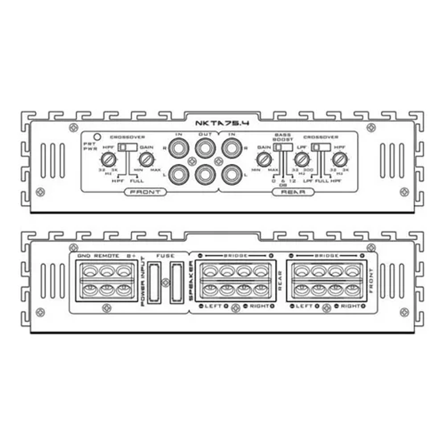 Amplificador Automotriz Gris Nakamichi De 1800 Vatios 4 Canales  3