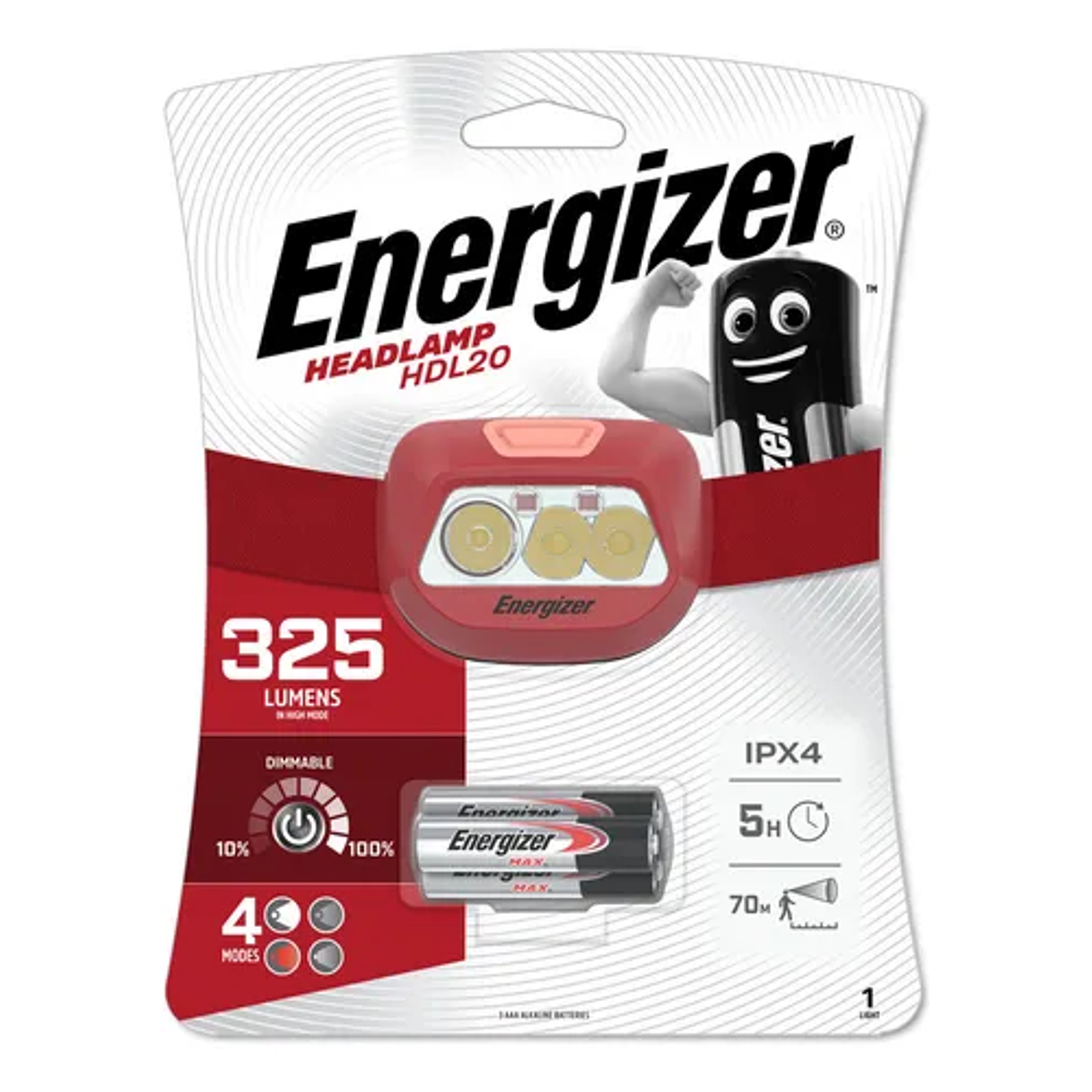 Linterna Frontal Energizer Hdl20 325 Lumenes Linterna Rojo Luz Blanco 2