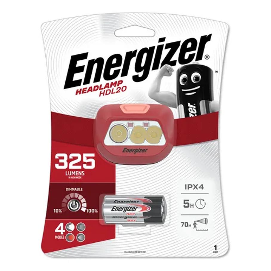 Linterna Frontal Energizer Hdl20 325 Lumenes Linterna Rojo Luz Blanco 2