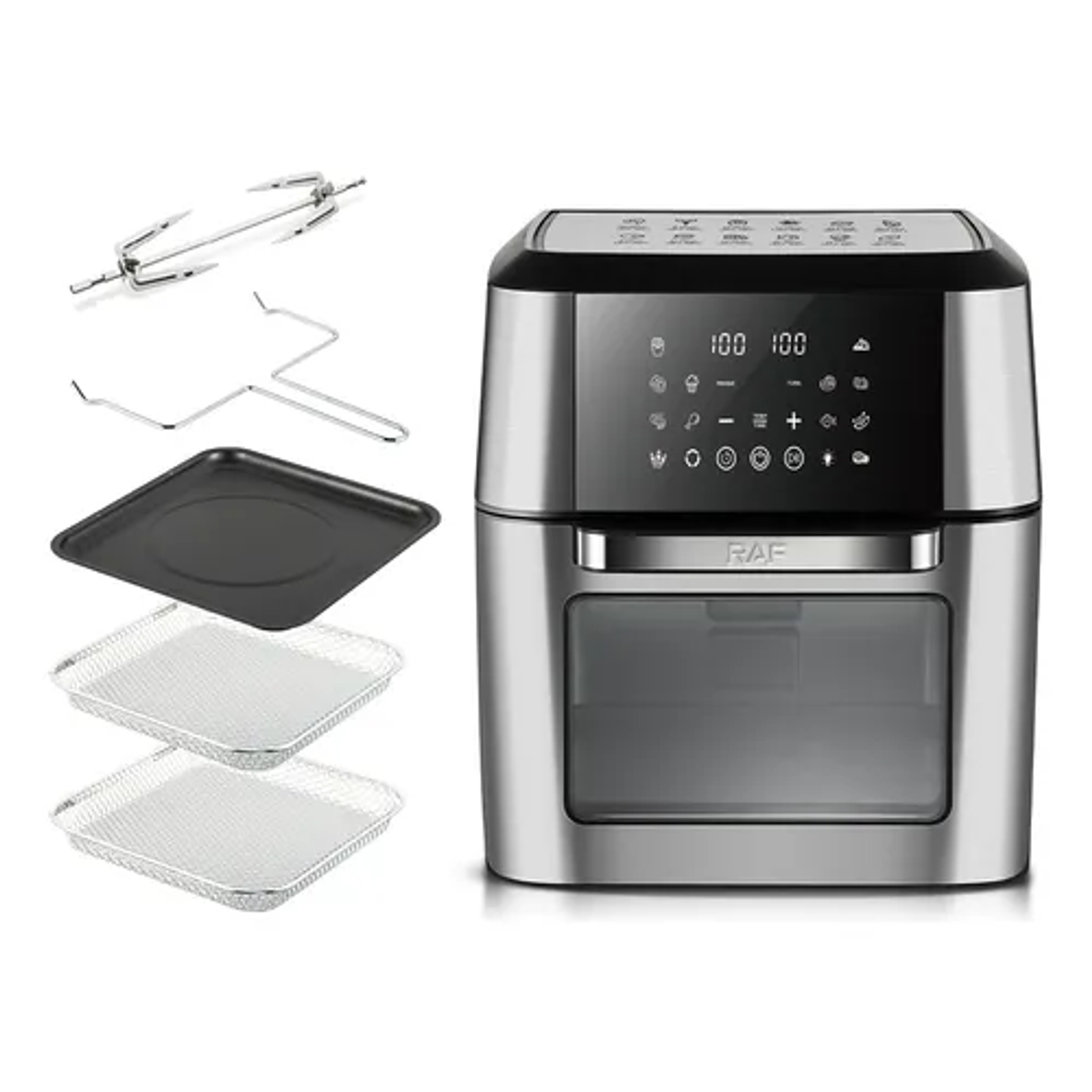 Horno Freidora De Aire Eléctrica Táctil Raf 2000w 12l 3