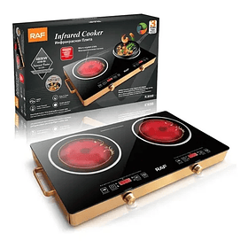 Cocina Digital Doble Hornalla Cerámica Raf 70x40 Cm